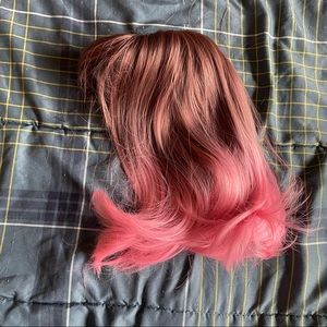 Ombré dark tone pink to pink short wig